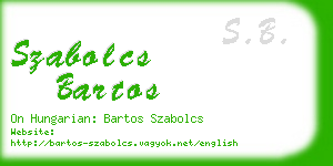 szabolcs bartos business card